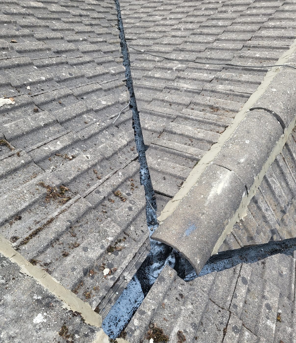 Ridge and lead flashing detail